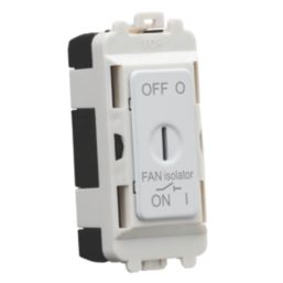 Knightsbridge Key Operated 10A Grid 3-Pole Fan Isolator Switch Matt White
