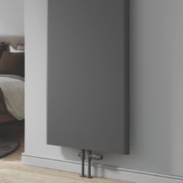 Reina Modal TRV 15mm x 15mm Anthracite Straight & L/S Designer Thermostatic Radiator Valve & Lockshield