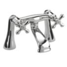 Bristan Colonial Chrome-Plated 158mm Deck Mounted Cross Head 2 Tap Holes Bath Mixer Tap