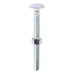 Timco Carriage Bolts Carbon Steel Zinc-Plated M12 x 130mm 10 Pack