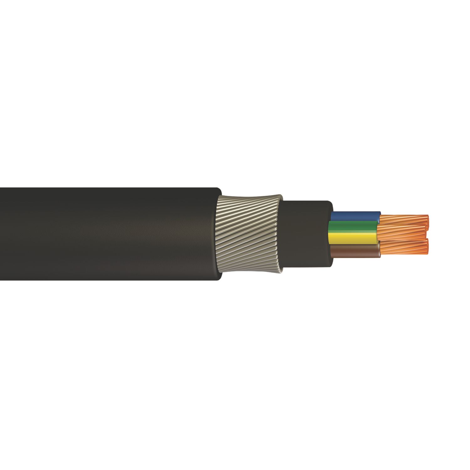 Time 6943X Black 3-Core 4mm² Armoured Cable 25m Coil (419RG)