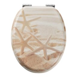 Pilica Soft-Close Toilet Seat Moulded Wood Beach