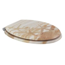 Pilica Soft-Close Toilet Seat Moulded Wood Beach