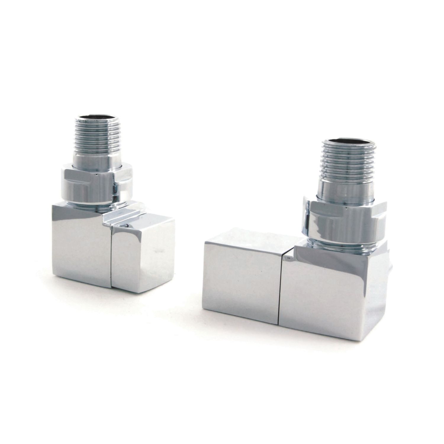 Towelrads 15mm x 1/2" Chrome Corner Designer Manual Radiator Valve & Lockshield 2 Pack (419RY)