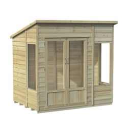 Forest Oakley 7' x 5' (Nominal) Pent Timber Summerhouse with Base & Assembly