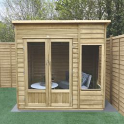 Forest Oakley 7' x 5' (Nominal) Pent Timber Summerhouse with Base & Assembly