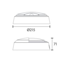 4lite Pylus Outdoor Round LED Bulkhead Wall Light with Eyelid Cover With PIR Sensor White 12.5W 660lm