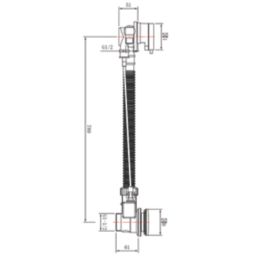 ETAL Freeflow Brushed Brass Round Head Bath Overflow Filler Tap  With Pop-Up Waste
