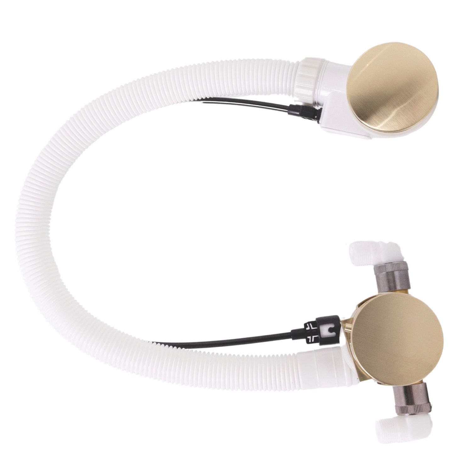 ETAL Freeflow Gravity-Pumped & HP/Combi Round Bath Filler, Pop-Up Waste & Overflow Brushed Brass (419VN)