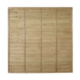 Forest Super Lap  Fence Panels Natural Timber 6' x 6' Pack of 5