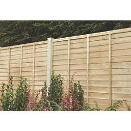 Forest Super Lap  Fence Panels Natural Timber 6' x 6' Pack of 5