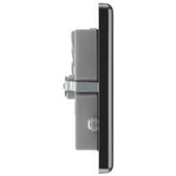 LAP  13A 2-Gang Unswitched Socket + 4.2A 10.5W 4-Outlet Type A USB Charger Black Nickel with Black Inserts