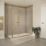 Essentials Semi-Framed Shower Enclosure Side Panel Brushed Brass 760mm