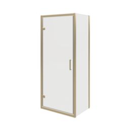 Essentials Semi-Framed Shower Enclosure Side Panel Brushed Brass 760mm