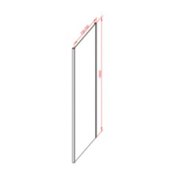 Essentials Semi-Framed Shower Enclosure Side Panel Brushed Brass 760mm