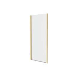 Essentials Semi-Framed Shower Enclosure Side Panel Brushed Brass 760mm