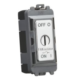 Knightsbridge Key Operated 10A Grid 3-Pole Fan Isolator Switch Polished Chrome