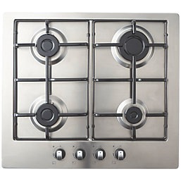 Cooke & Lewis  Gas Hob Stainless Steel 58cm