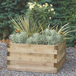 Forest Caledonian Garden Planter Natural Timber 900mm x 900mm x 452mm