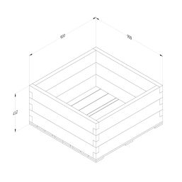 Forest Caledonian Garden Planter Natural Timber 900mm x 900mm x 452mm