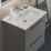 Ideal Standard i.life A Wall-Hung Vanity Unit with Black Handles & Basin Matt Quartz Grey 600mm x 440mm x 630mm