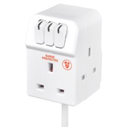 4 Way Gang Extension 2 Metre Lead Plug Socket Adapter British Approved 13A