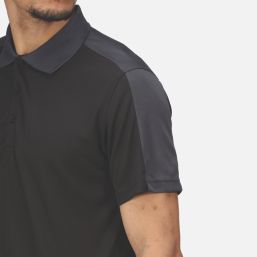Regatta Contrast Coolweave Polo Shirt Black/Seal Grey X Large 49" Chest