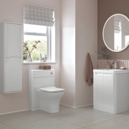 Floorstanding Vanity Unit & Basin Gloss White 500mm x 460mm x 840mm