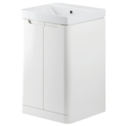 Floorstanding Vanity Unit & Basin Gloss White 500mm x 460mm x 840mm