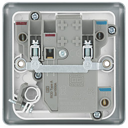 British General  13A Unswitched Metal Clad Passive RCD Fused Spur & Flex Outlet with White Inserts