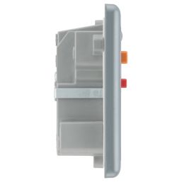 British General  13A Unswitched Metal Clad Passive RCD Fused Spur & Flex Outlet with White Inserts