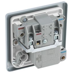 British General  13A Unswitched Metal Clad Passive RCD Fused Spur & Flex Outlet with White Inserts