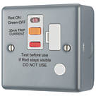 British General  13A Unswitched Metal Clad Passive RCD Fused Spur & Flex Outlet with White Inserts