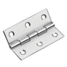 Smith & Locke Polished Chrome  Fixed Pin Butt Hinges  75mm x 50mm 2 Pack