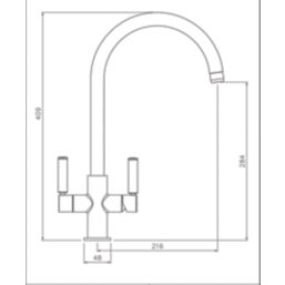Abode Globe Aquifier 3-Way Deck Mounted Filter Tap Brushed Brass