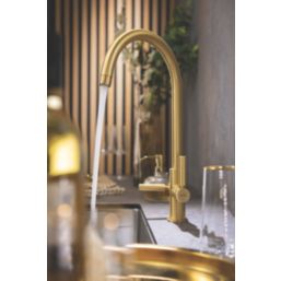 Abode Globe Aquifier 3-Way Deck Mounted Filter Tap Brushed Brass