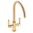 Abode Globe Aquifier 3-Way Deck Mounted Filter Tap Brushed Brass
