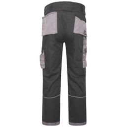 JCB Trade Plus Rip-Stop Work Trousers Black / Grey 42" W 32" L