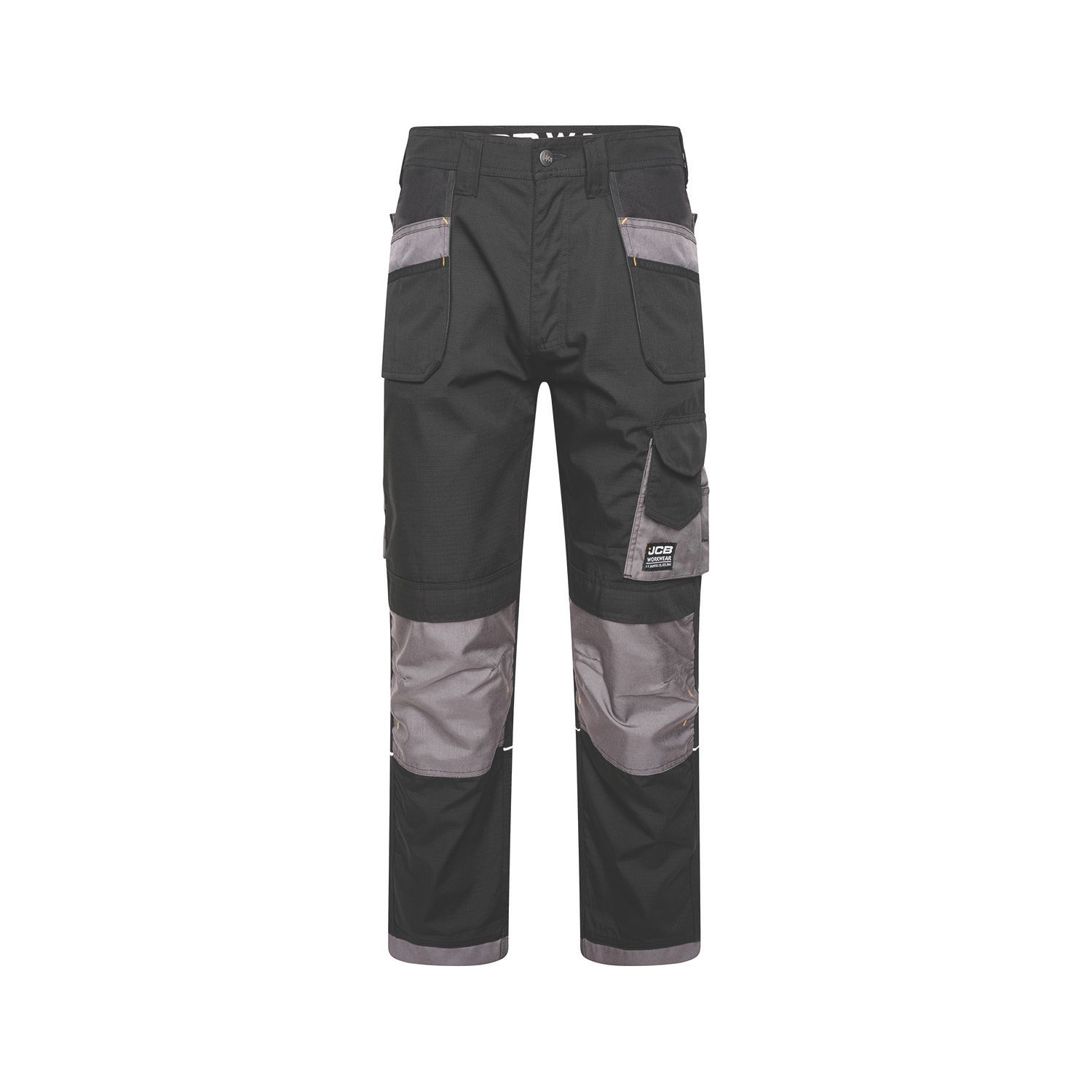 JCB Trade Plus Rip-Stop Work Trousers Black/Grey 42" W 32" L (420RX)