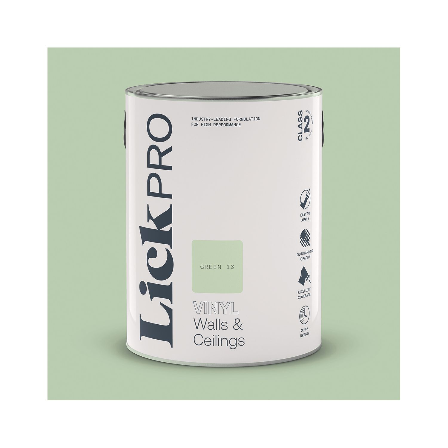 LickPro 5Ltr Green 13 Vinyl Matt Emulsion Paint (420TM)