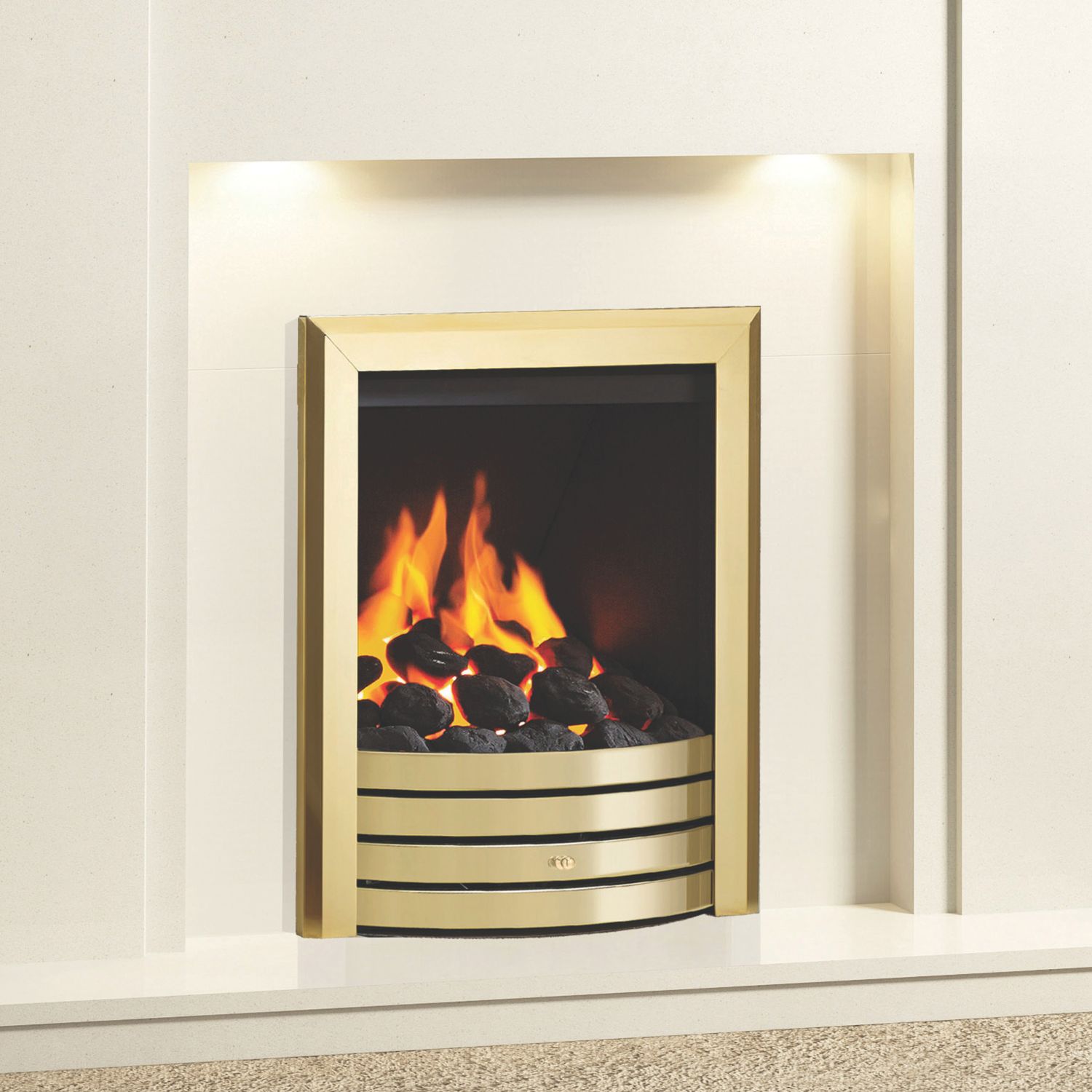 Be Modern Design Brass Rotary Control Inset Gas Manual Fire 510mm x 173mm x 605mm (420TT)