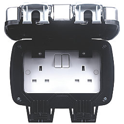 British General  IP66 13A 2-Gang SP Weatherproof Outdoor Switched Socket