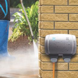 British General  IP66 13A 2-Gang SP Weatherproof Outdoor Switched Socket