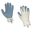 ClipGlove Bamboo Fibre  Womens Bamboo Gardening Gloves Blue / Cream Small