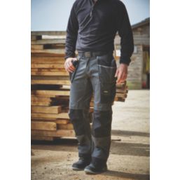 Snickers 3212 Duratwill 3212 Holster Pocket Trousers Grey/Black 33" W 35" L