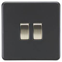 Knightsbridge  10AX 2-Gang 2-Way Light Switch  Matt Black