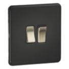 Knightsbridge  10AX 2-Gang 2-Way Light Switch  Matt Black