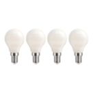 LAP  E14 Mini Globe LED Light Bulb Milky 470lm 2.9W 4 Pack