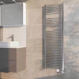 Flomasta 1600mm x 500mm 1706BTU Chrome Curved Electric Towel Radiator