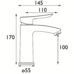Bristan Apelo Chrome Plated 170mm Standard Lever Mono Basin Mixer Tap  With Clicker Waste